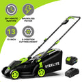 2-in-1 Lightweight Cordless Lawn Mower Brushless with 21V 4.0Ah Battery and Charger