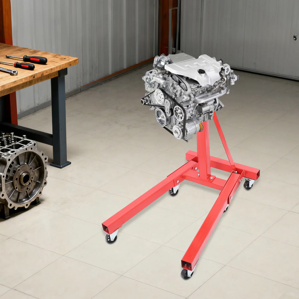 Engine Stand, Folding Rotating Engine Support, 2000lbs Torin Steel Stand, Adjustable Mounting Arm, 6 Swivel Wheels, Rustproof Epoxy Finish, For Car Truck Motor Engine Repair Rebuild, Workshop Garage Maintenance Tool