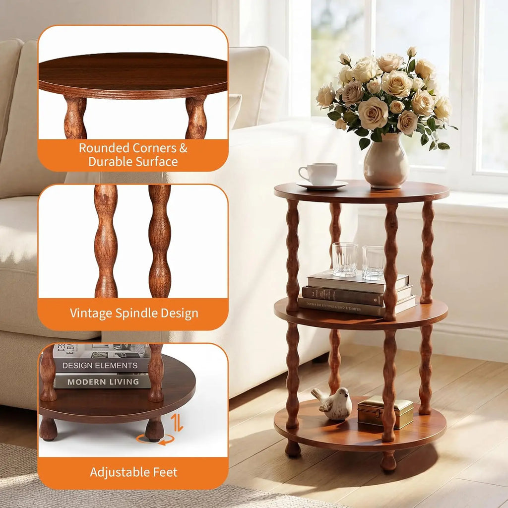3-Tier Layer Circular Side Table
