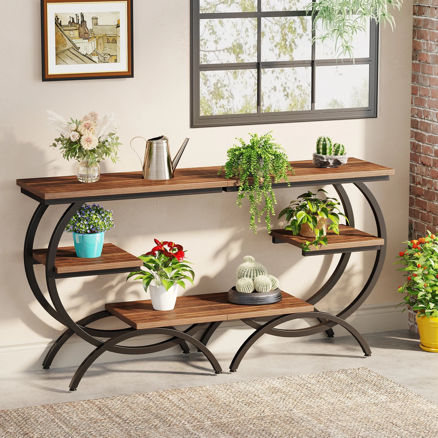 Industrial 3-Tier Small Table for Couch, Bedside