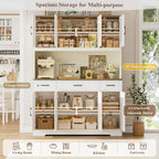 71" Tall Kitchen Pantry Storage Cabinet with Charging Station