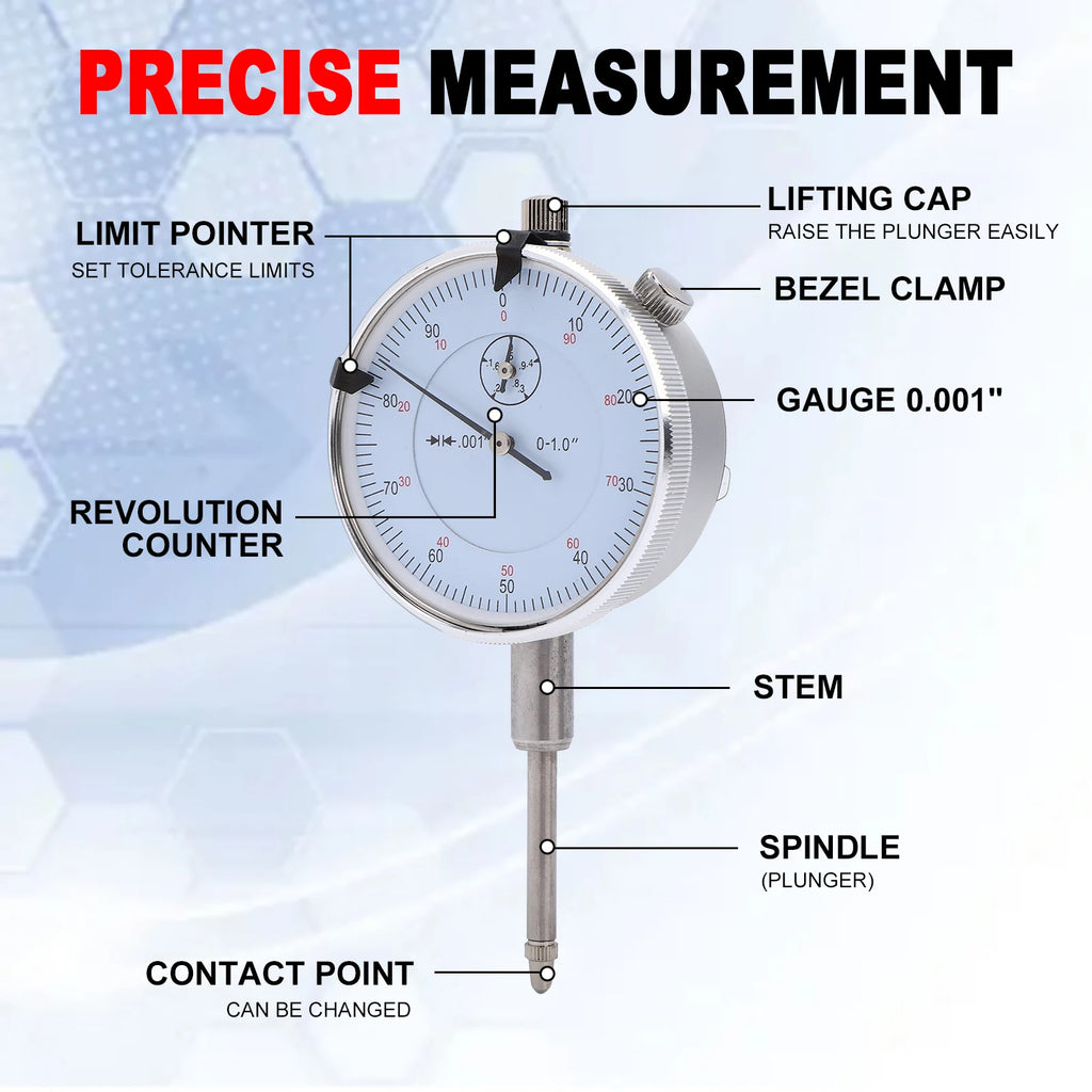 Sleeve Height and Counter Bore Gauge for All Compression-Ignition Engines Portable Cylinder Bore Gauge 0-1.00" Range 0.001"
