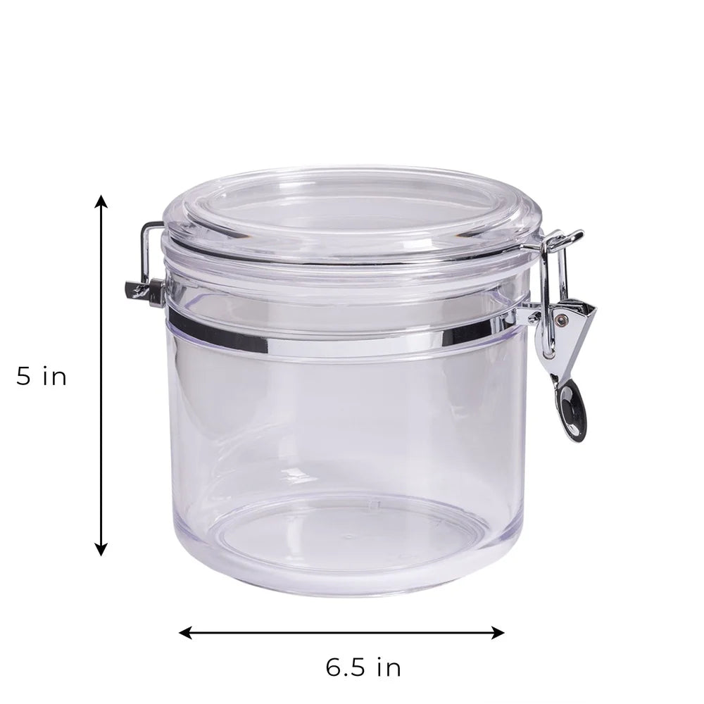 Airtight Stackable Food Storage Containers Set of 4 Round Clear Canisters