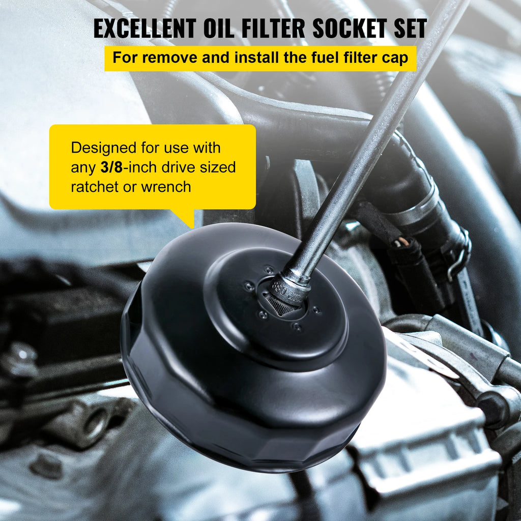 Oil Filter Socket Set, Low Profile Oil Filter Set w/ Case