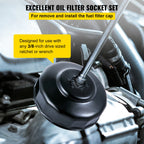 Oil Filter Socket Set, Low Profile Oil Filter Set w/ Case