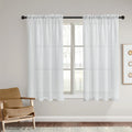 2PCS  rod pocket type Tulle Sheer Voile with window curtains