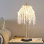 Elegant Crystal Table Lamp Vintage Waterfall Design