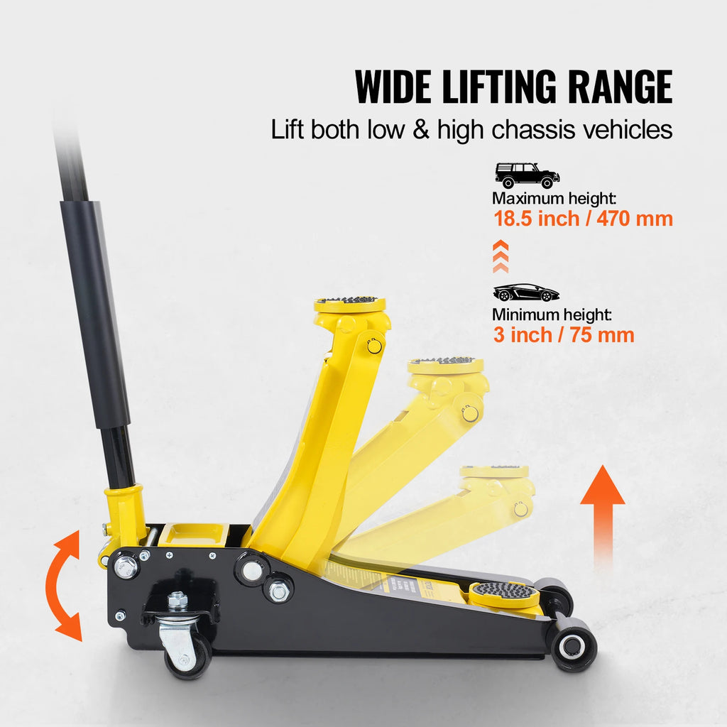 2 Ton Low Profile Heavy Duty Hydraulic Racing Floor Jack