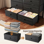 Dresser for Bedroom with 12 Drawers, Fabric Dressers amp Chest of Drawers with Sturdy Metal Frame, Wood Top, for Woman, 40.6 W x
