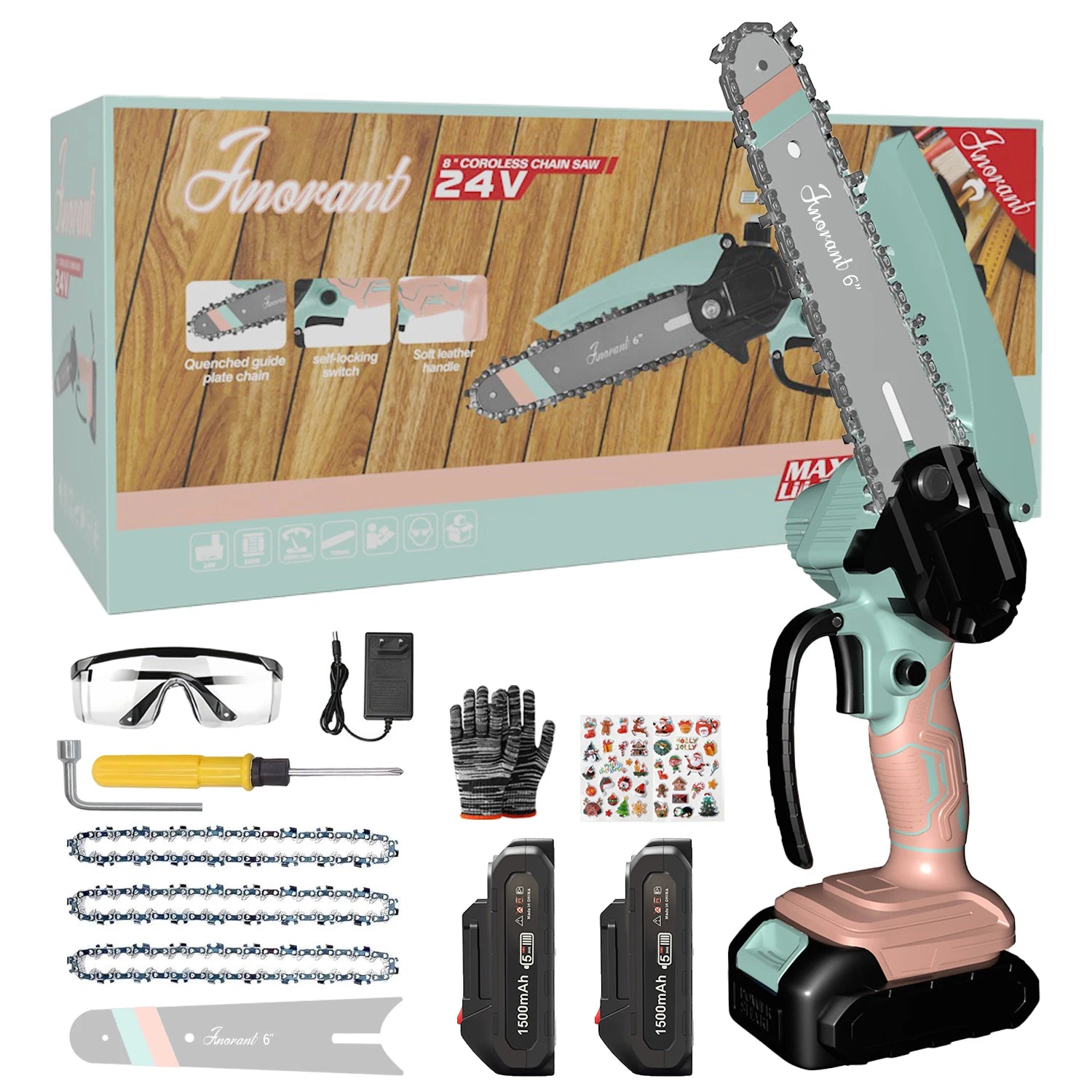 Mini Cordless Chain Saws with 2 Batteries