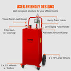 Fuel Caddy 35 Gallon, Gas Storage Tank on 4 Wheels, with Manual Transfer Pump