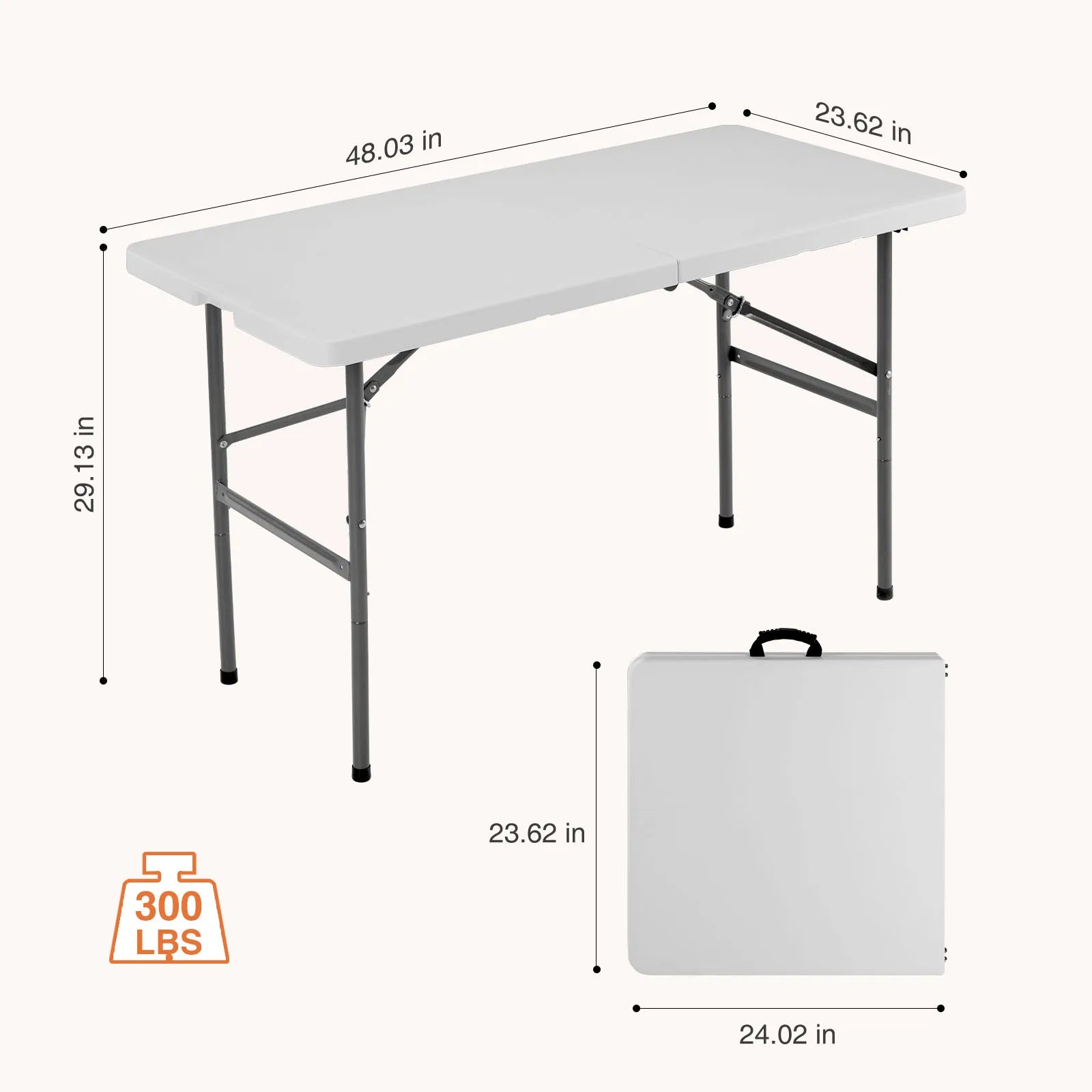 4/6/8 FT Portable Folding Outdoor Indoor Heavy Duty Table with Carrying Handle Safety Lock For Camping Picnic Dining