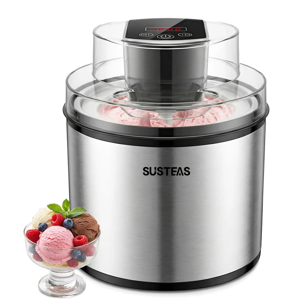 2-liter Large-capacity Electric Ice Cream Maker That Can Make Various Flavors Of Smoothies And Frozen Yogurt. Equipped with An LED Display, Suitable for 1-3 People.
