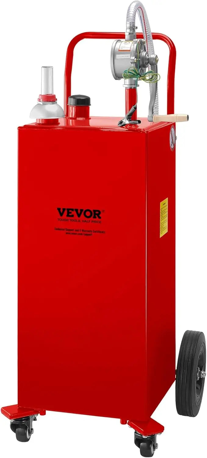 Fuel Caddy 35 Gallon, Gas Storage Tank on 4 Wheels, with Manual Transfer Pump