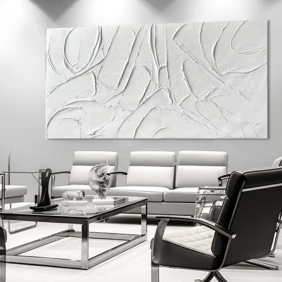 Big Wall Artwork White Painting 29x 58