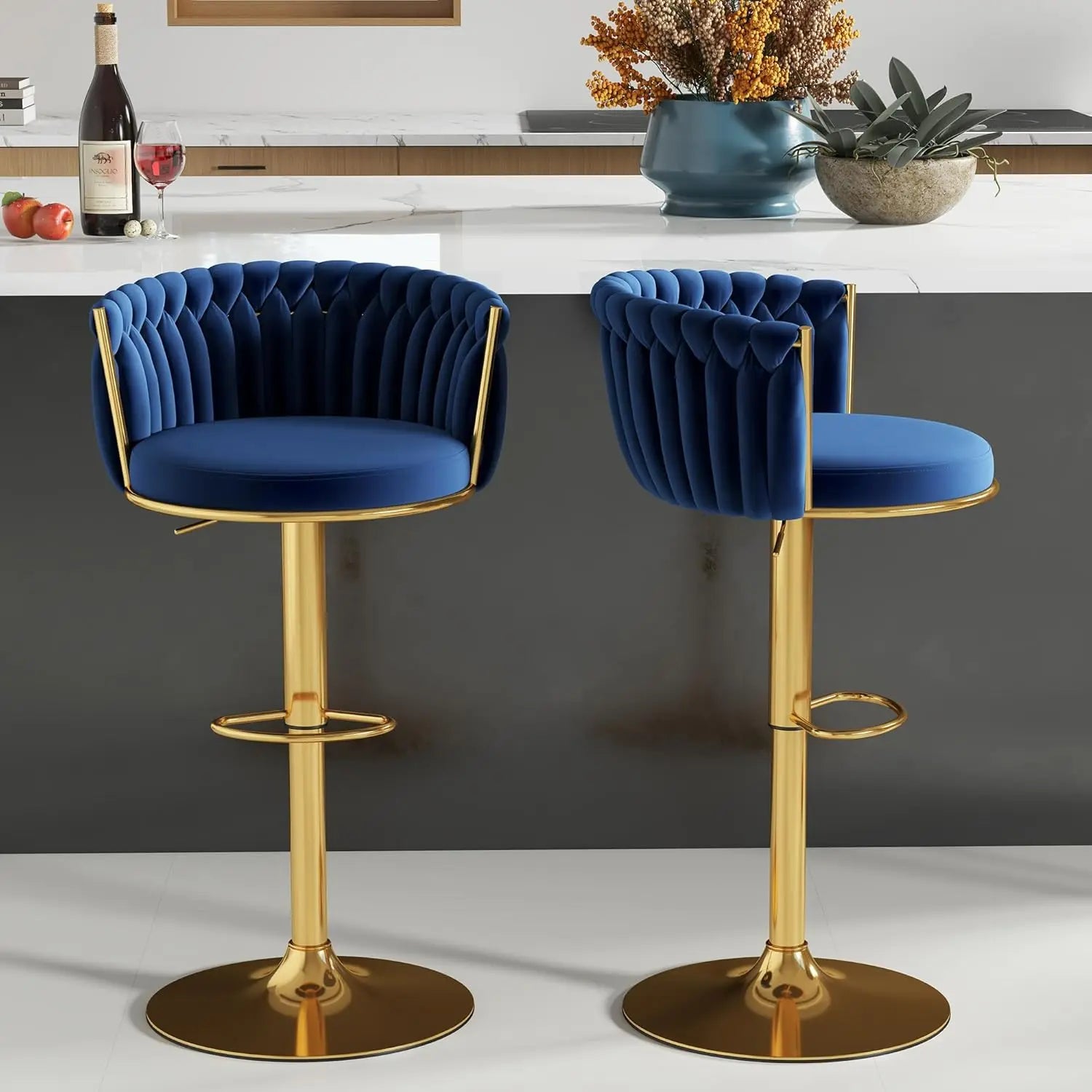 27″ Counter Stools with Upholstered Backrest