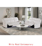 3-Piece Reclining Sofa Set with LED Lights – Sofa, Loveseat & Recliner for Living Room Comfort