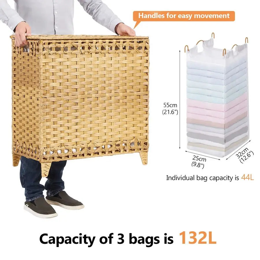 Rattan Laundry Basket with Lid