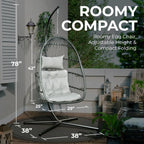 Indoor/Outdoor Swing Hammock Chair with Plush, Washable Cushions, 350LBS Capacity
