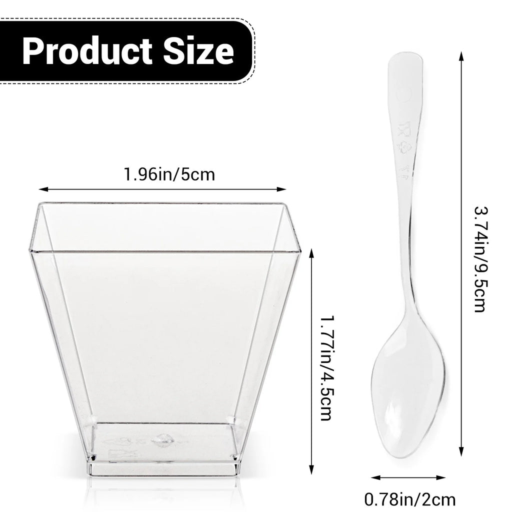 Dessert Cups with Lids and Spoons