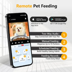 Smart Pet Feeder with Camera, Two-Way Audio, App Control, 6L Dry Food Dispenser for Cats and Small Dogs