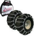 2-Link Tire Chains 20x8.00x8 for Lawn Mower Tractor Snow Mud Traction - Pair Included