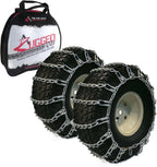 2-Link Tire Chains 20x8.00x8 for Lawn Mower Tractor Snow Mud Traction - Pair Included