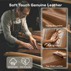 Genuine Leather Power Recliner Chairs for Adults, Zero Gravity Recliner with Power Headrest, Hidden Storage