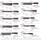 8/10pcs Kitchen Knives Set, Laser Damascus Pattern