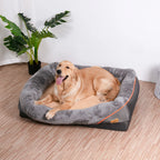L XL 2XL 3XL Dog Bed, Super Soft Orthopedic Foam Pet Bed with Cotton-padded Bolster and Removable Cover