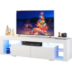 Modern Entertainment Center for 32-60 Inch TVs, LED Lights & 2 Drawers