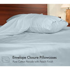 100% Cotton Percale Sheets Crisp Cooling Summer Bed Sheets for Hot Sleepers, Deep Pocket 12", Soft Peach Finish