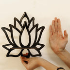 Wooden Lotus Hollow Decorative Wall Mounted Corner Shelf