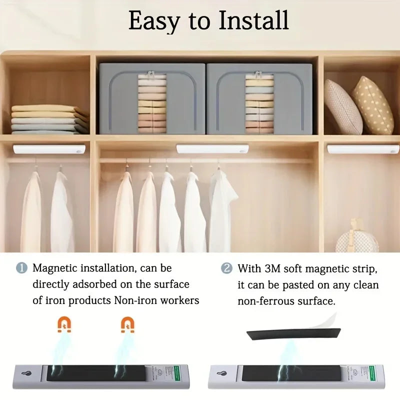 Under Cabinet Lights 1/3/5/6pcs, Motion Sensor Rechargeable  Battery Operated