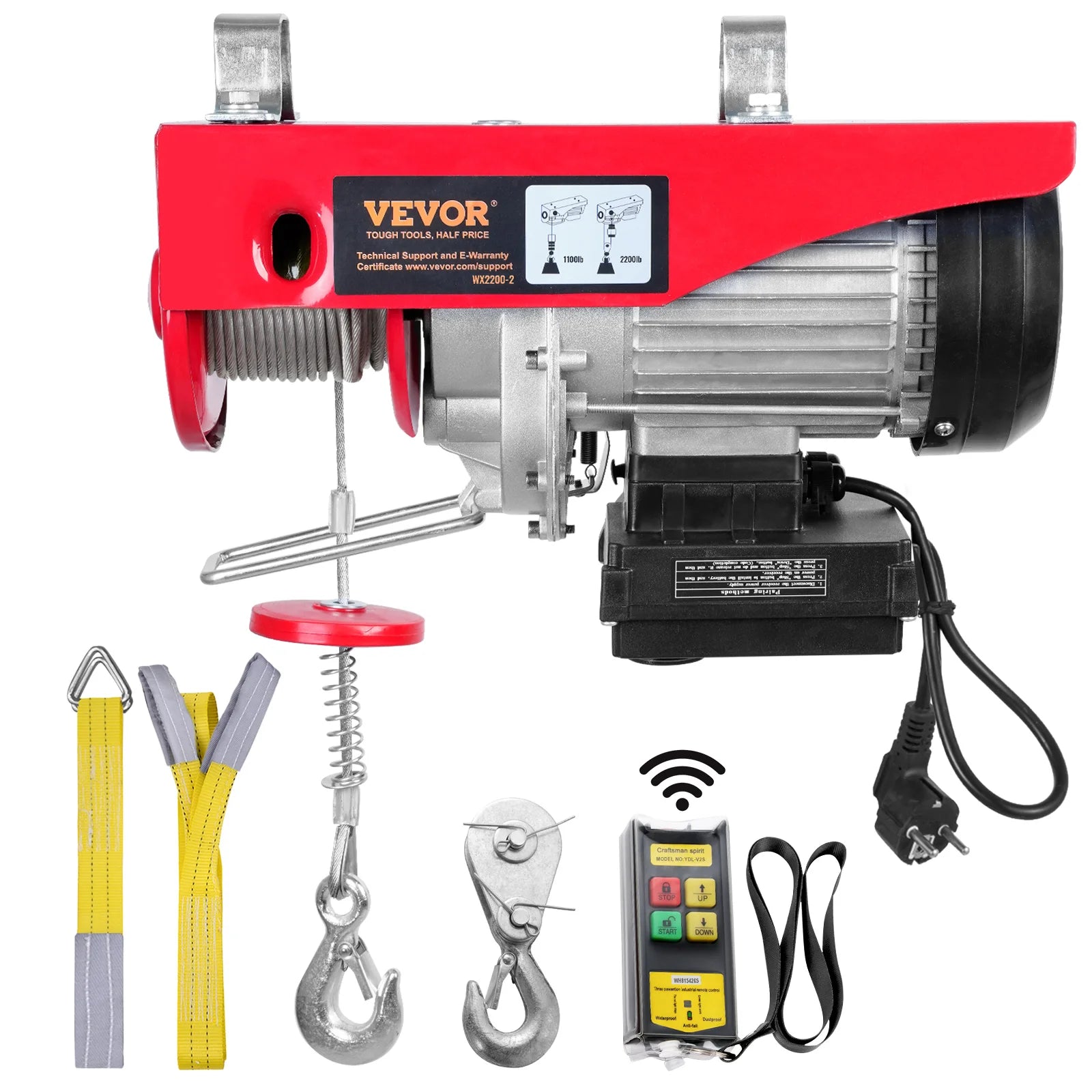 400-1000kg Electric Hoist, Wireless Or Wired Remote Control Lifter