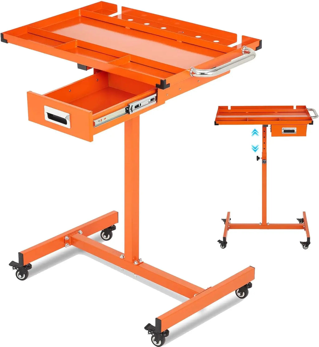 Mobile Work Table with Adjustable Height – 300Lbs Capacity