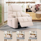 Massage Rocker Recliner Chair with Heat & Vibration 4 Pockets 2 Cup Holders