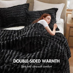 Faux Fur Reversible Comforter Set, Down Alternative Filling,
