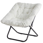 28IN Cozy Saucer Chairs Soft Faux Fur Large Size Folding Lounge