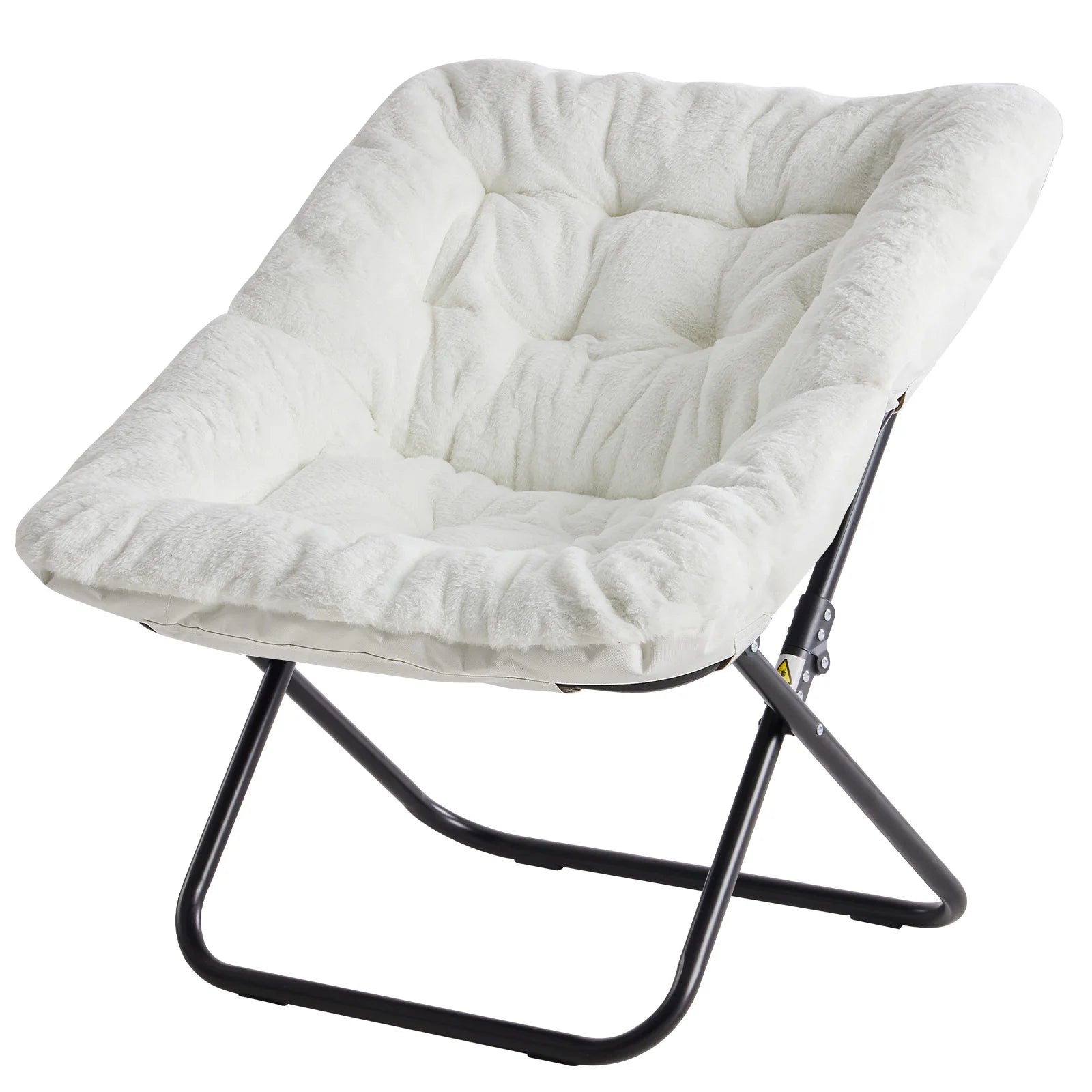 28IN Cozy Saucer Chairs Soft Faux Fur Large Size Folding Lounge