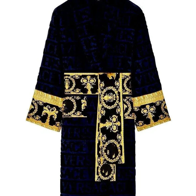 Long Sleeve Adult Bathrobe with Sashes Pockets
