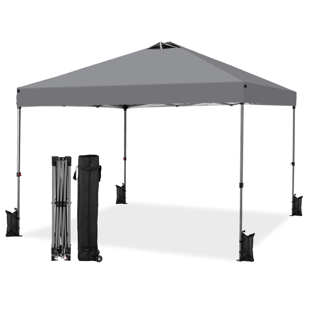 10x10ft One Push Setup Pop Up Canopy, Portable Outdoor Sun Shelter