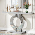Modern Entryway Table with Thickened Mirror Finish Tabletop