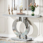 Modern Entryway Table with Thickened Mirror Finish Tabletop
