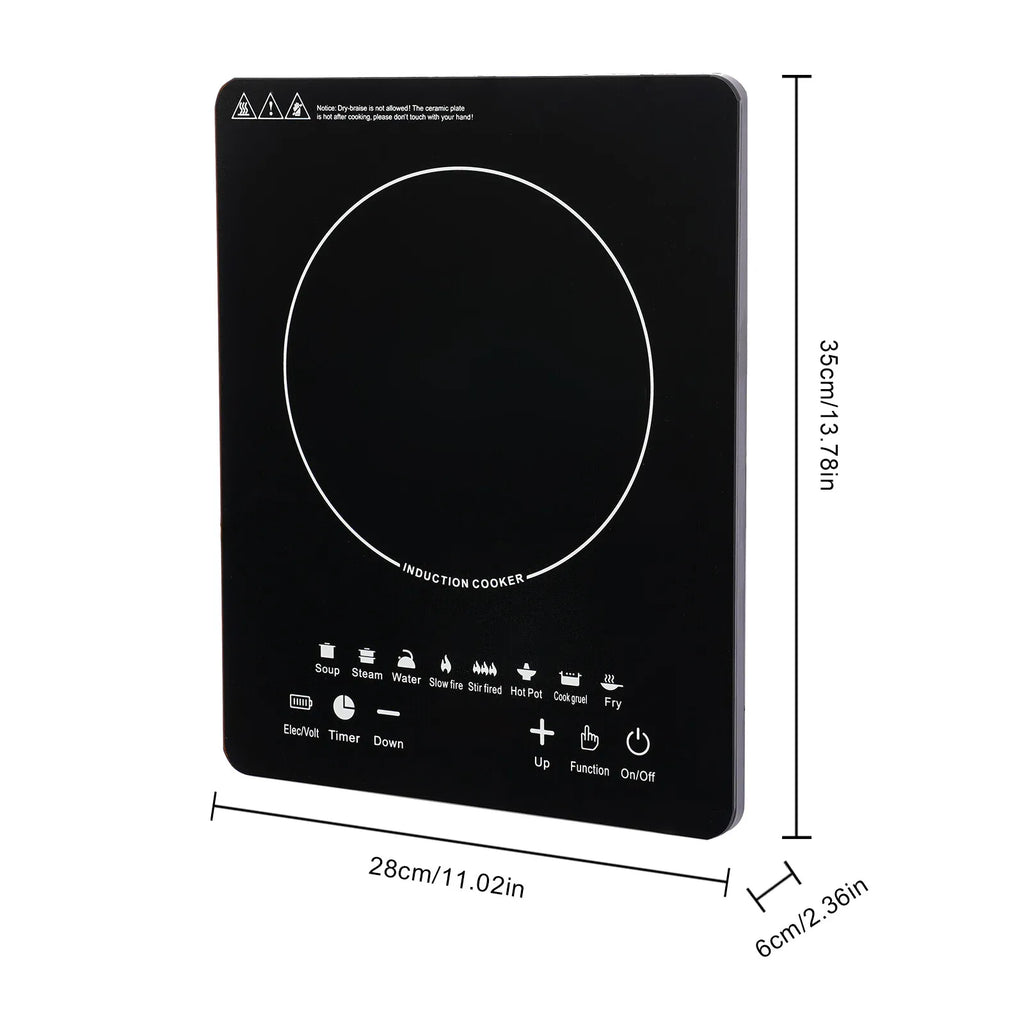 110V 750W Electric Induction Cooktop 8 Power Levels Touch Control Burner