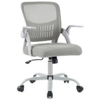 Ergonomic Mid Back Desk with Lumbar Support 360° Swivel Height Adjustable with Flip-up Armrest