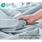 100% Cotton Percale Sheets Crisp Cooling Summer Bed Sheets for Hot Sleepers, Deep Pocket 12", Soft Peach Finish