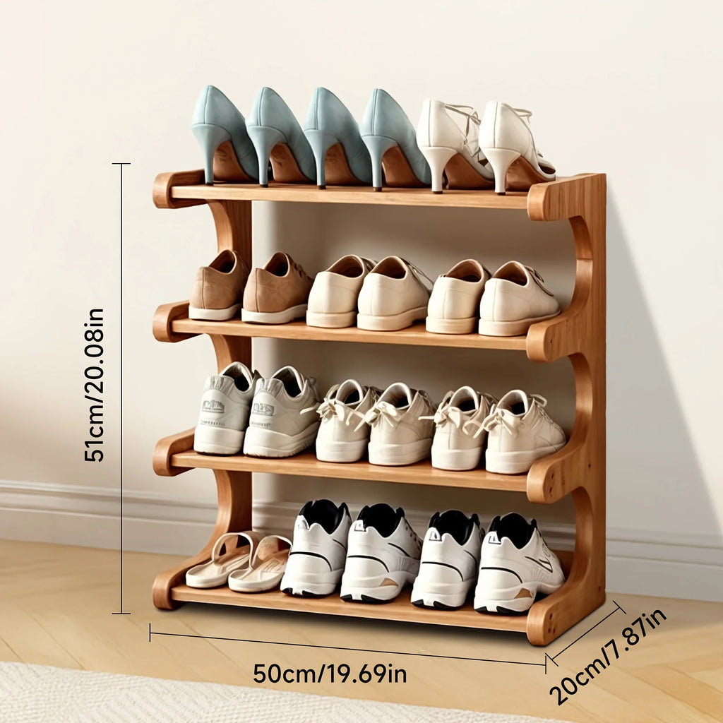 Multi-Tier Shoe Storage Rack, Compact Space-Saving Easy Assembly, Square Shelves for Entryway