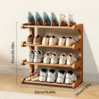 Multi-Tier Shoe Storage Rack, Compact Space-Saving Easy Assembly, Square Shelves for Entryway