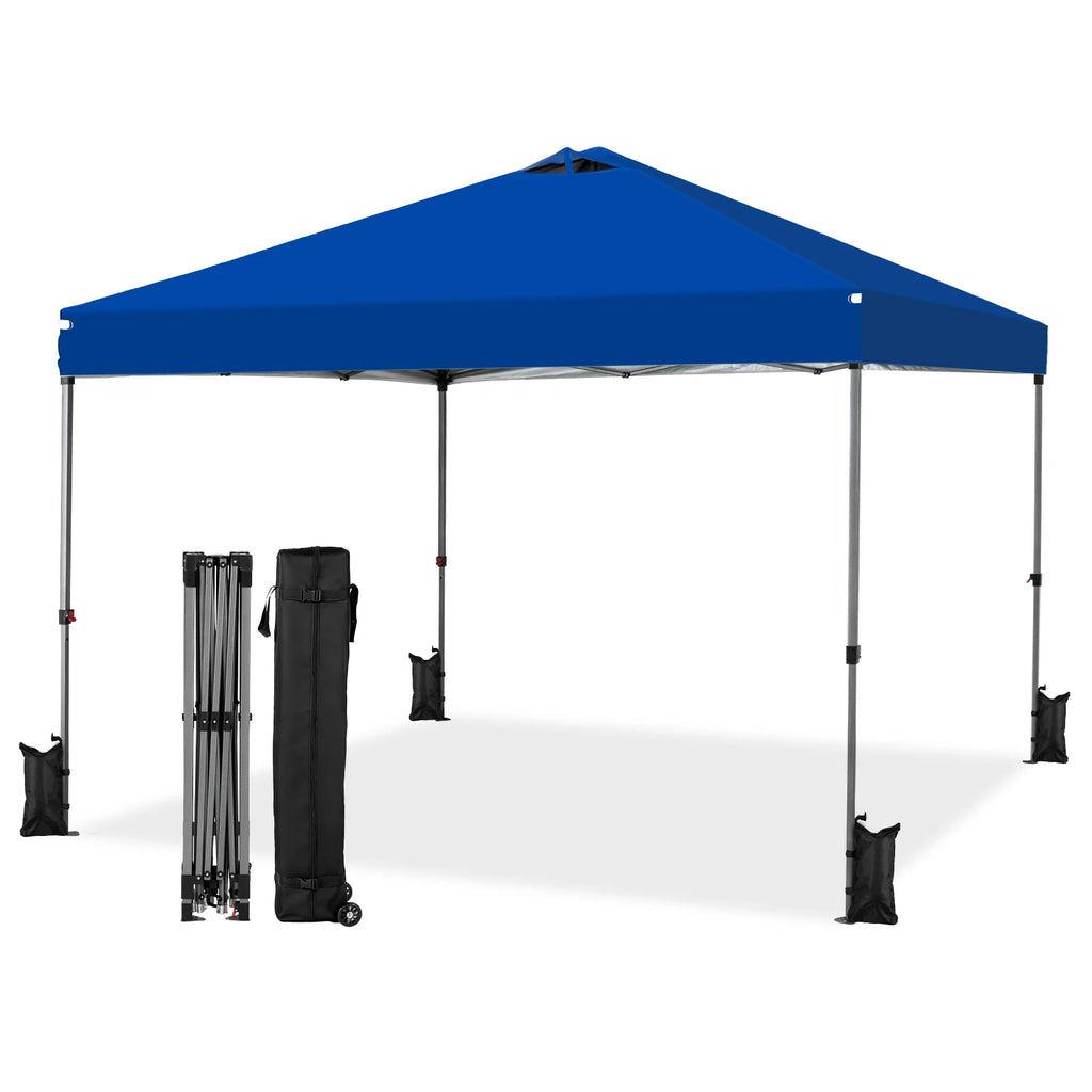 10x10ft One Push Setup Pop Up Canopy, Portable Outdoor Sun Shelter